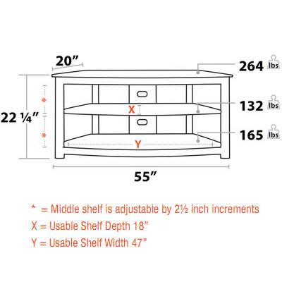 Sonora Flat Panel TV Stand 190M55-D-N IMAGE 2